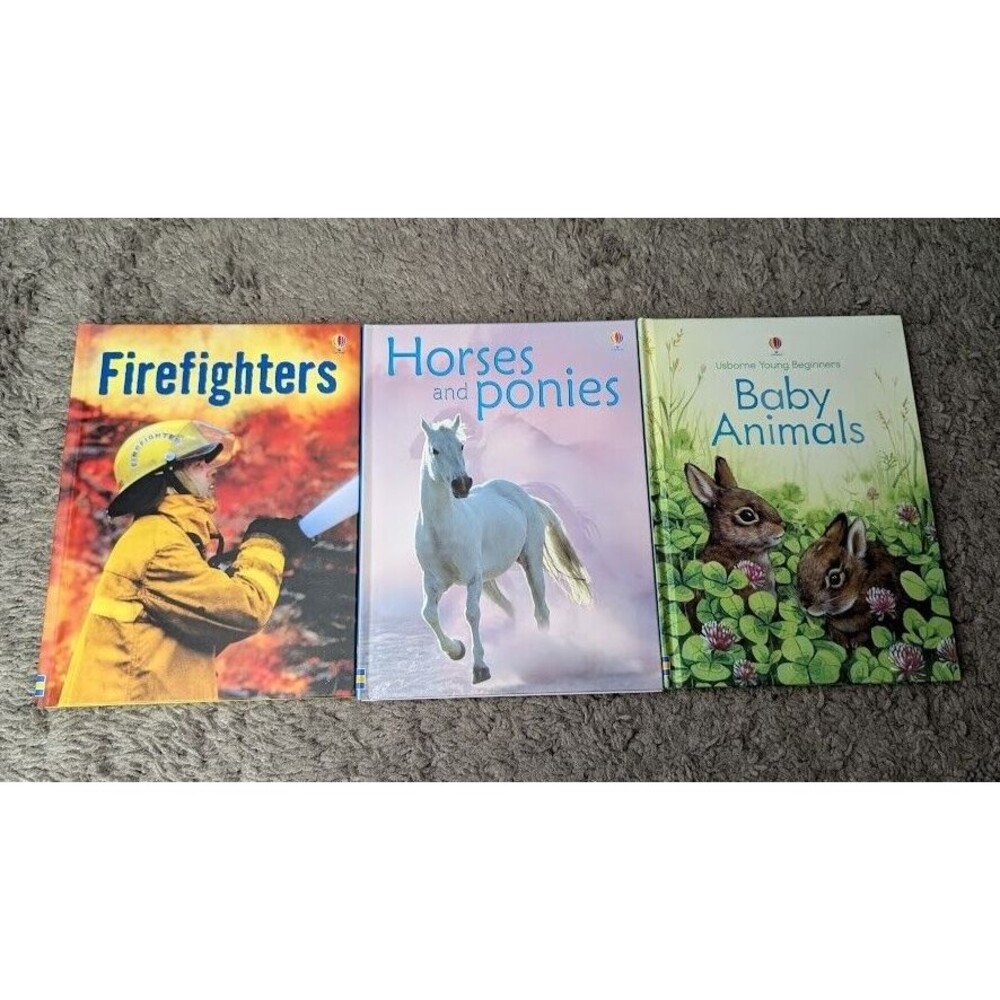 Lot of 3~USBORNE BEGINNERS Books~Homeschool Readers~HB~EUC